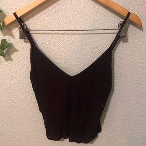 Brandy Melville Knit V-Neck Crop Tank Top